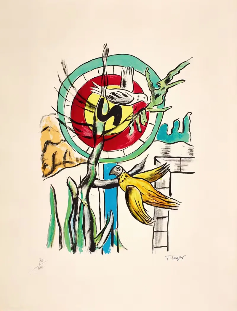 Les Deux Oiseaux (Two Birds) by Fernand Léger, 1954 — digital art print download