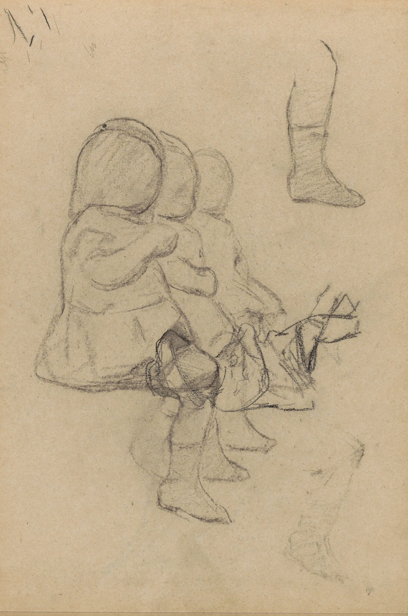 Studieblad met zittende kinderen by Виллем Витсен, 1884-1887 — digital art print download