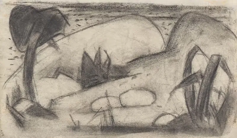 Абстрагированный экзотический пейзаж by Франц Марк, 1911 — digital art print download