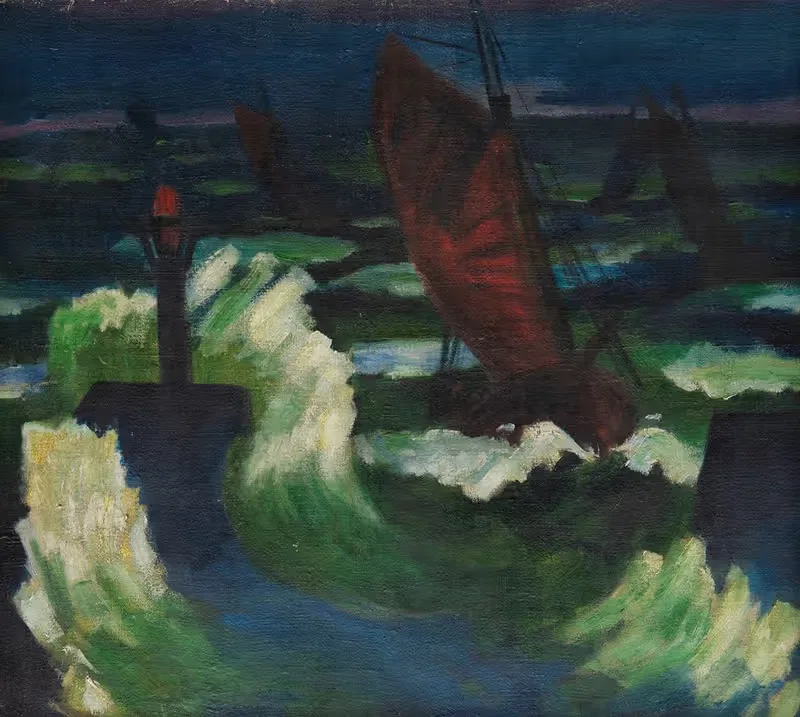Boats on the Baltic Sea — Hermann Max Pechstein