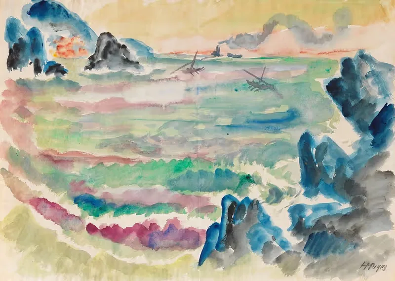 Монтерассо на море by Герман Макс Пехштайн, 1913 — digital art print download