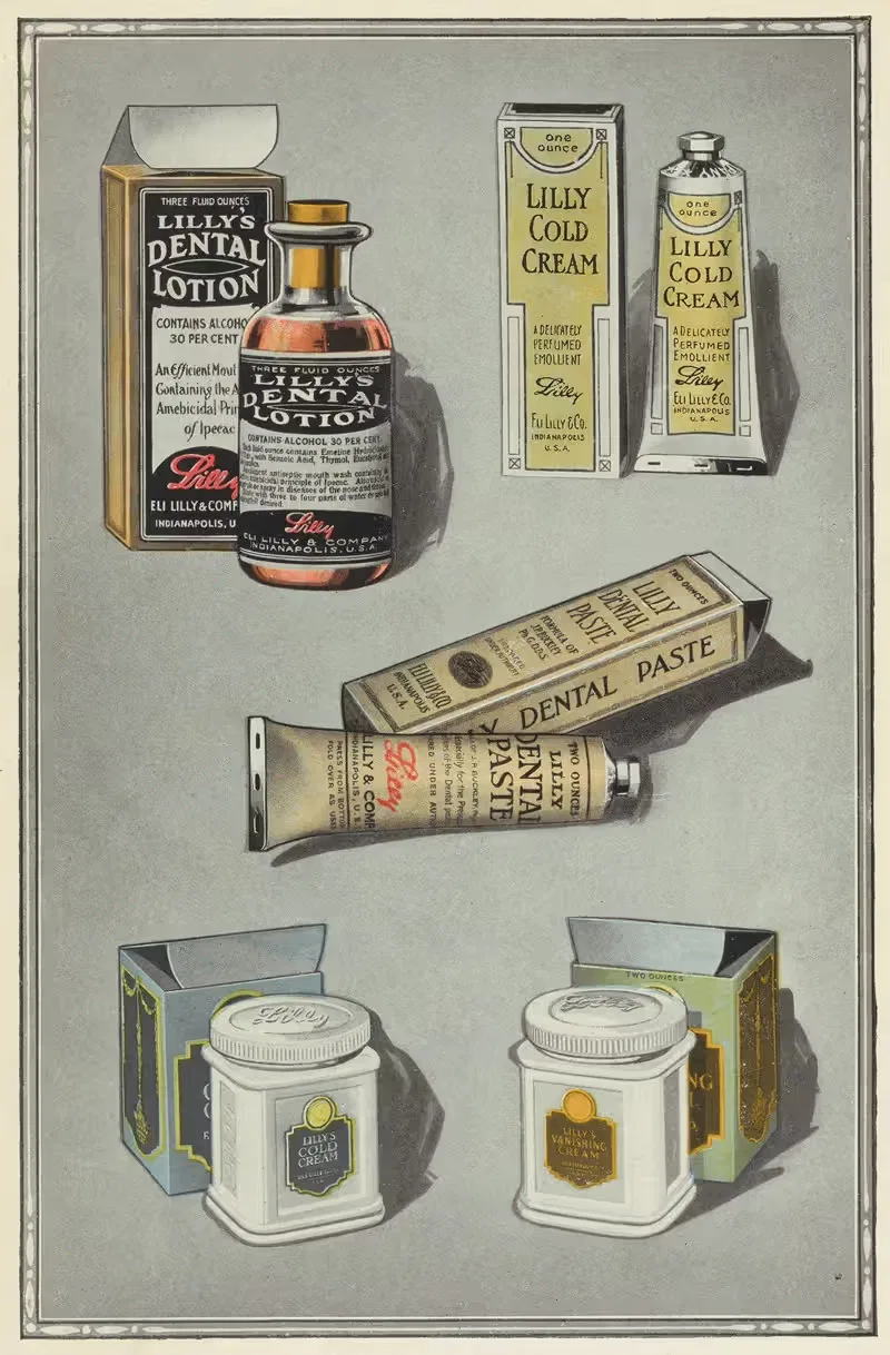 Предметы туалета, изготовленные компанией Eli Lilly & Company by Эли Лилли и компания, 1919 — digital art print download