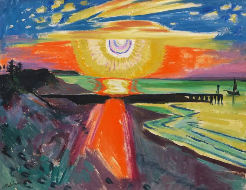 Закат на море by Герман Макс Пехштайн, 1921 — digital art print download