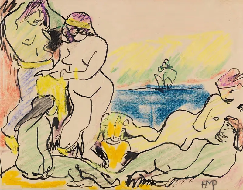 Желтая ткань by Герман Макс Пехштайн, 1909 — digital art print download