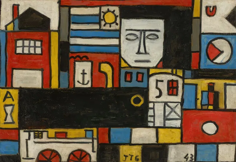 Конструктивизм в пяти цветах by Хоакин Торрес-Гарсия, 1943 — digital art print download