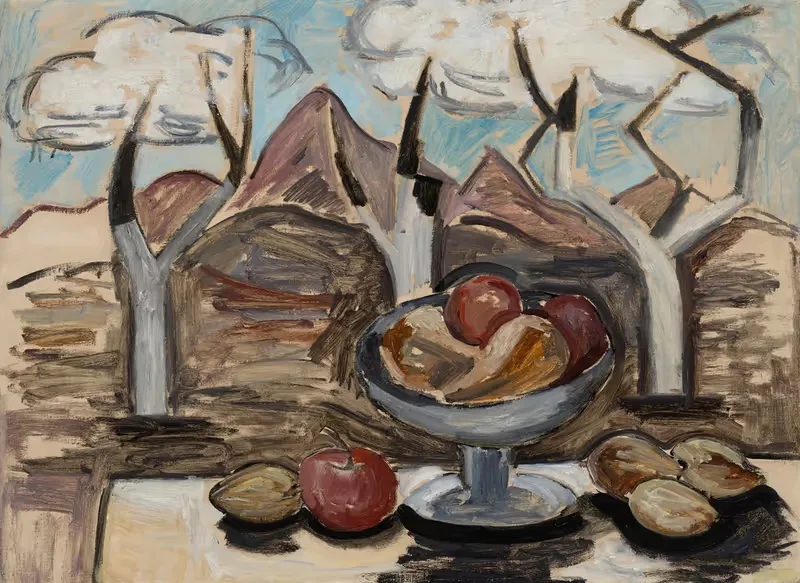 Компот из фруктов и пейзаж by Марсден Хартли, 1923-1926 — digital art print download