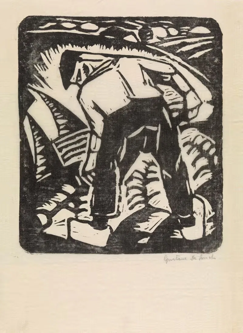 Aardappelrooier of De boer — Gustave De Smet