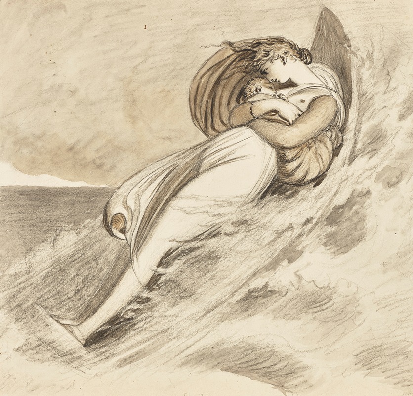 Danae and her son Perseus by William Lock the Younger, 1831 — digital art print download
