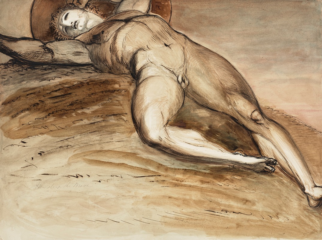 How Sleep the Brave; The Fallen Warrior by William Lock the Younger, 1831 — digital art print download