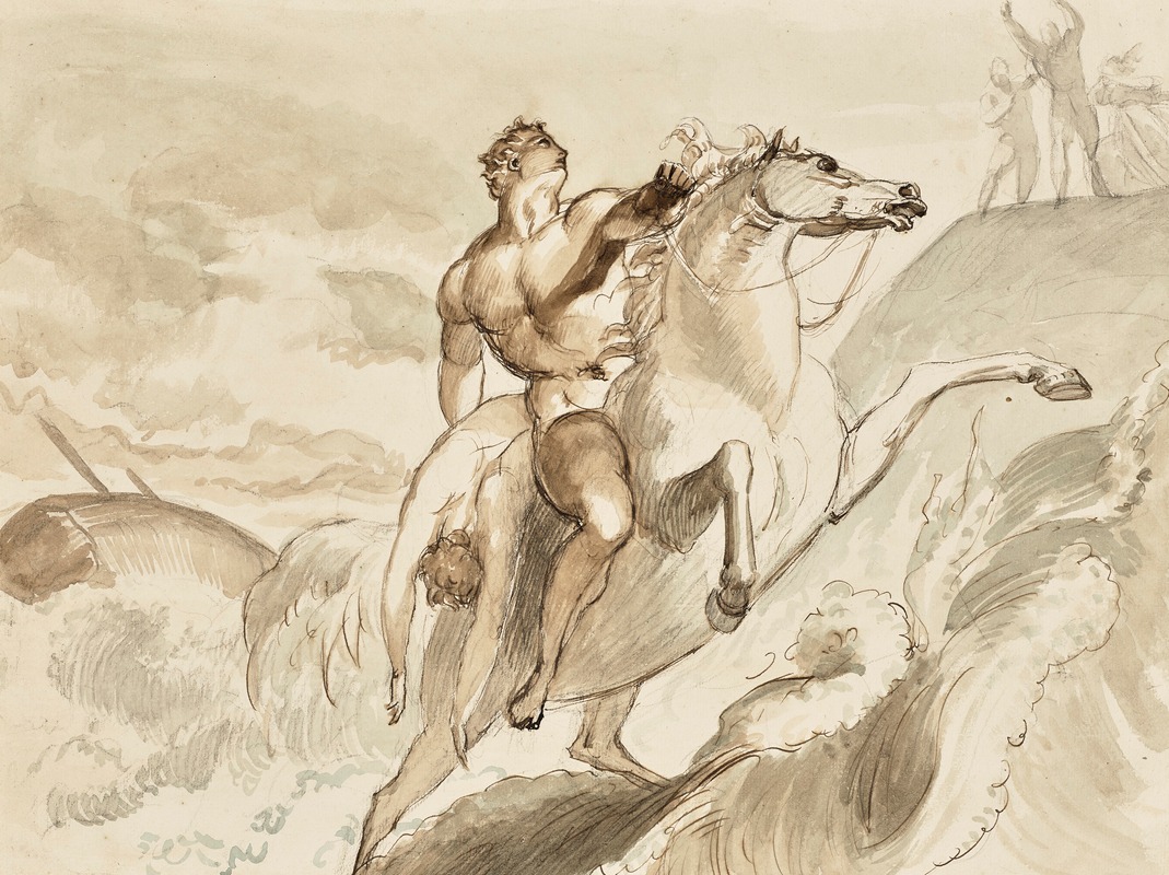 The Hero Woltemade by William Lock the Younger, 1831 — digital art print download