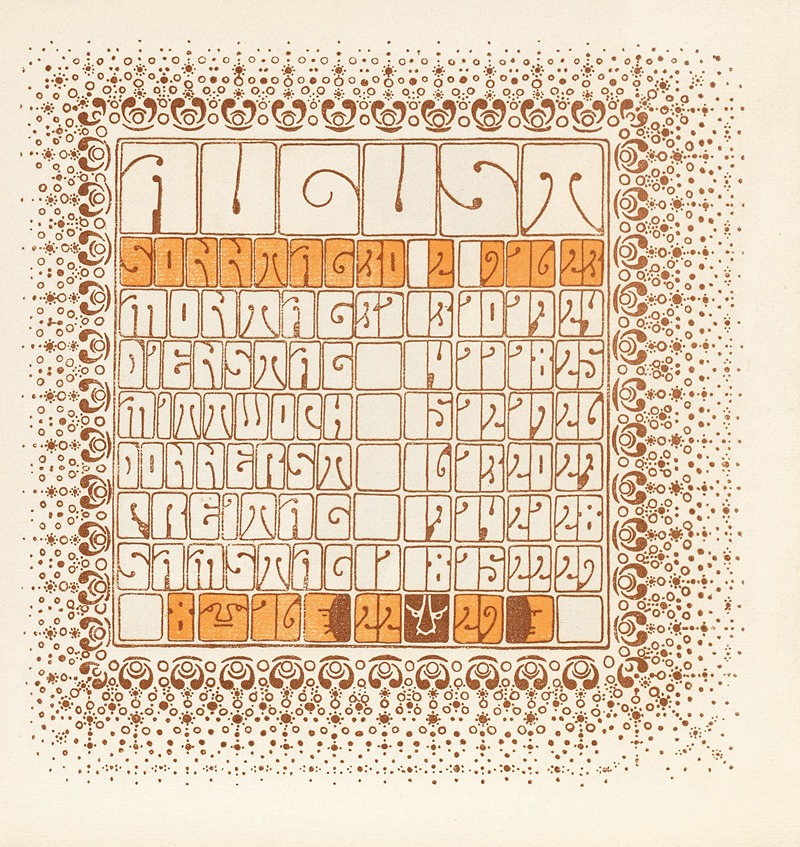 Август by Альфред Роллер, 1903 — digital art print download
