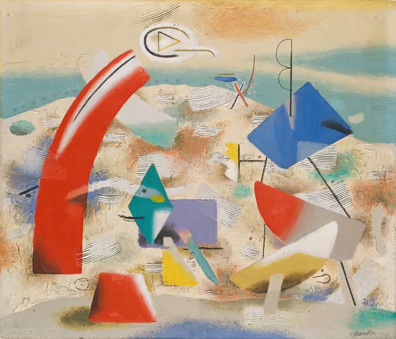 Heitere Landschaft IV by Вилли Баумайстер, 1949 — digital art print download