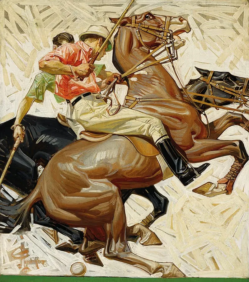 Игроки в поло на лошадях by Джозеф Кристиан Лейендеккер, 1914 — digital art print download