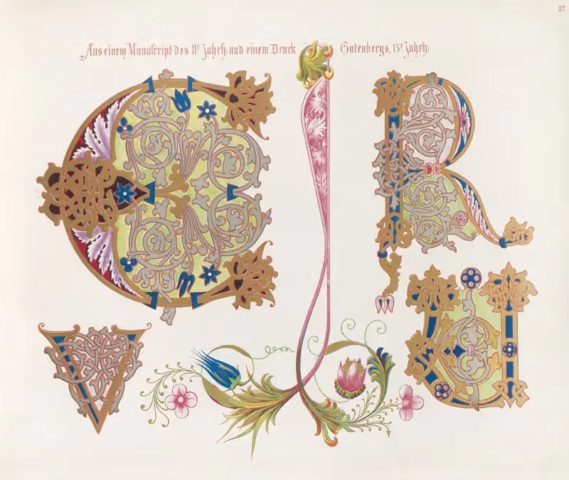 Алфавит Дондорфа Пл.13 by Бернхард Дондорф, 1873 — digital art print download