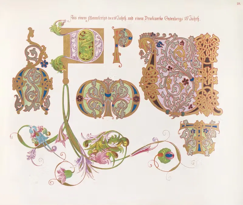 Dondorf's Alphabete Pl.14 by Bernhard Dondorf, 1873 — digital art print download