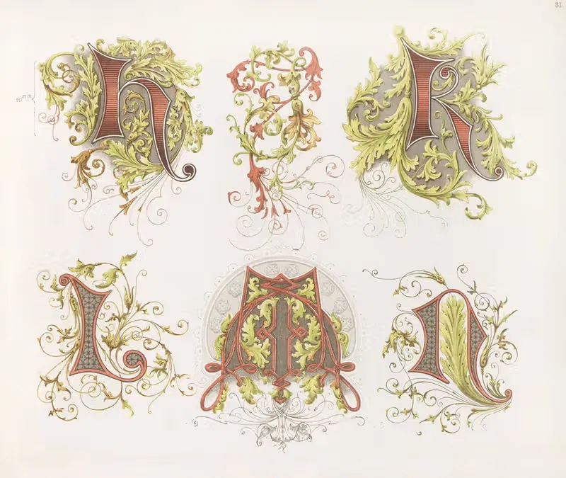 Алфавиты Дондорфа Пл.17 by Бернхард Дондорф, 1873 — digital art print download