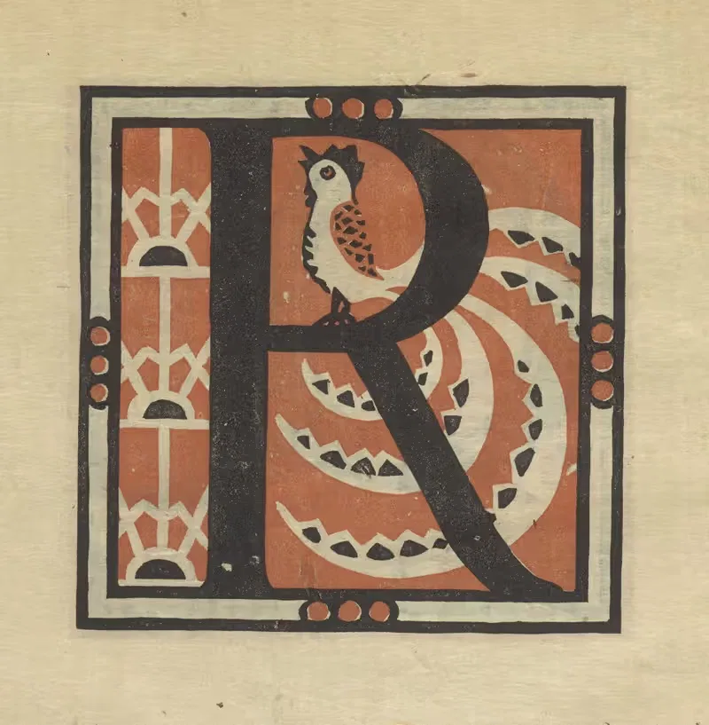 Letters designed and cut on linoleum blocks Pl.18 — Columbia University Teachers College