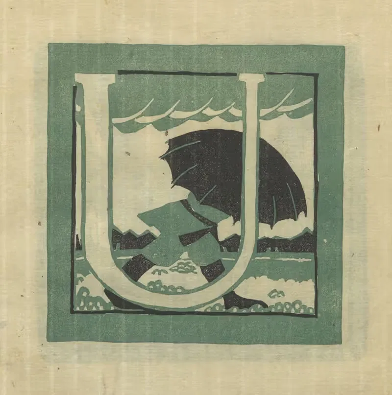 Letters designed and cut on linoleum blocks Pl.21 — Columbia University Teachers College
