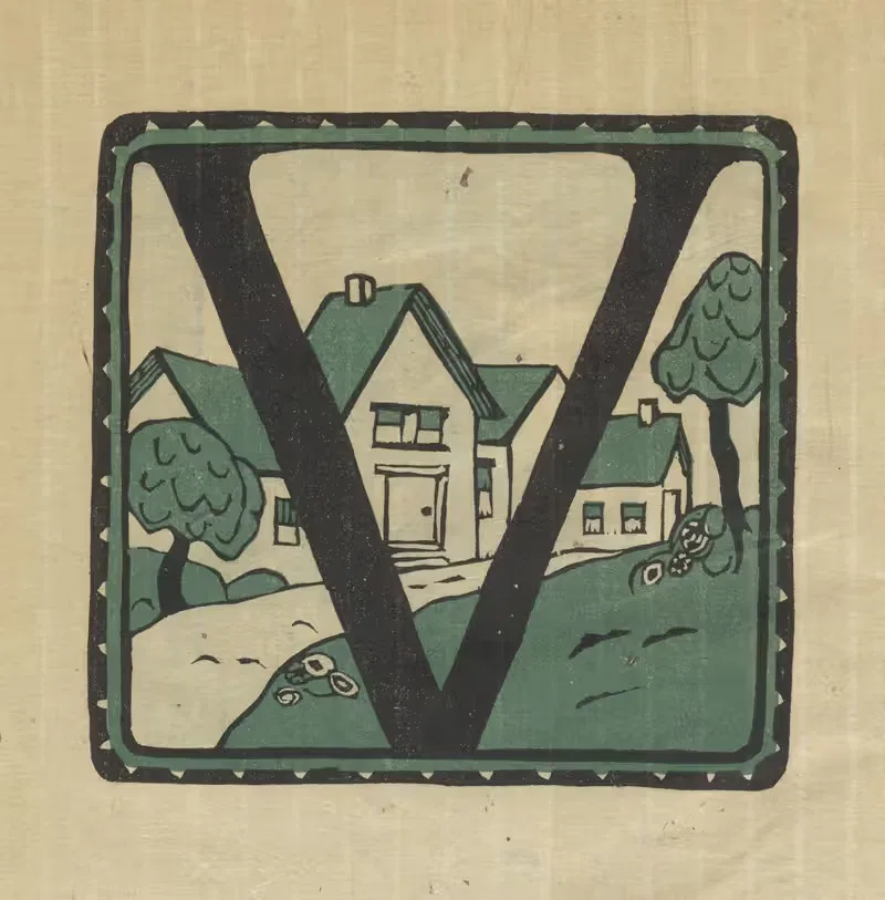 Letters designed and cut on linoleum blocks Pl.22 — Columbia University Teachers College