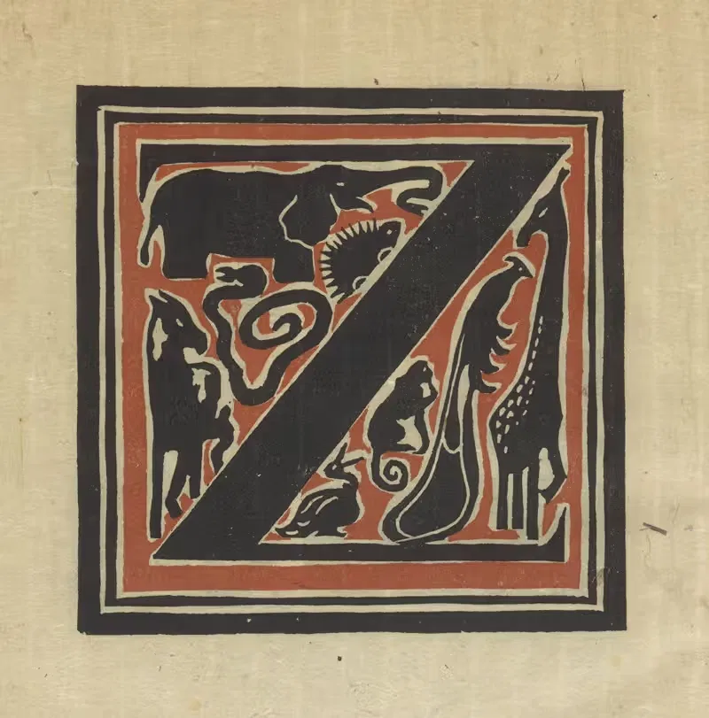 Letters designed and cut on linoleum blocks Pl.26 — Columbia University Teachers College