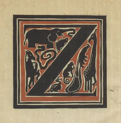 Буквы, разработанные и вырезанные на линолеумных блоках Pl.26 by Колумбийский университет, колледж учителей, 1920 — digital…