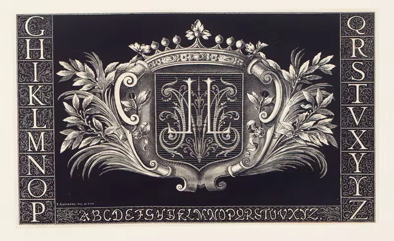 Маленькие алфавиты вышивальщика, Пл.14 by Эдуар Гишар, 1880 — digital art print download
