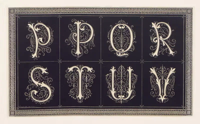 Маленькие алфавиты вышивальщика Пл.17 by Эдуар Гишар, 1880 — digital art print download