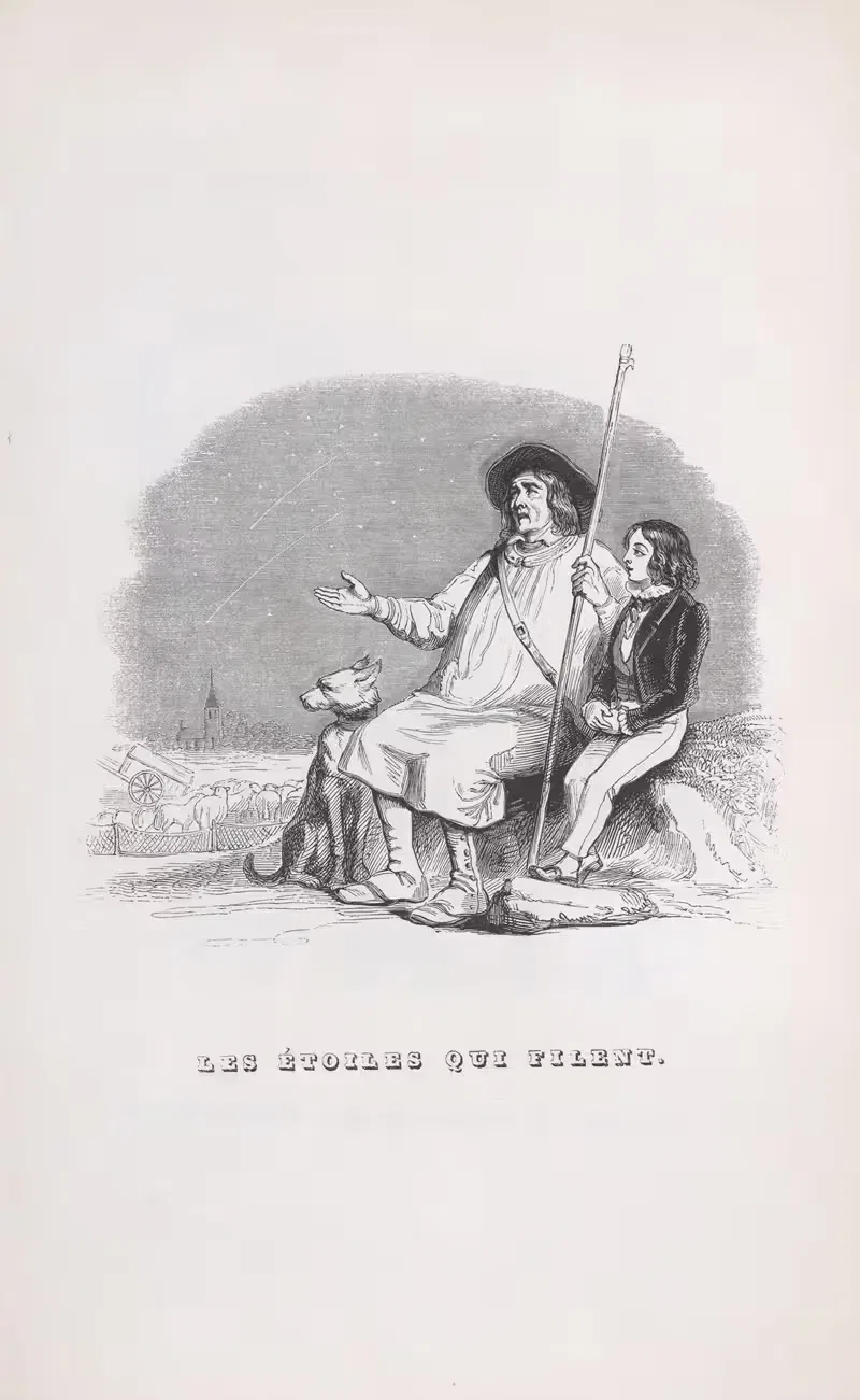 Падающие звезды by Ж. Ж. Гранвиль, 1836 — digital art print download