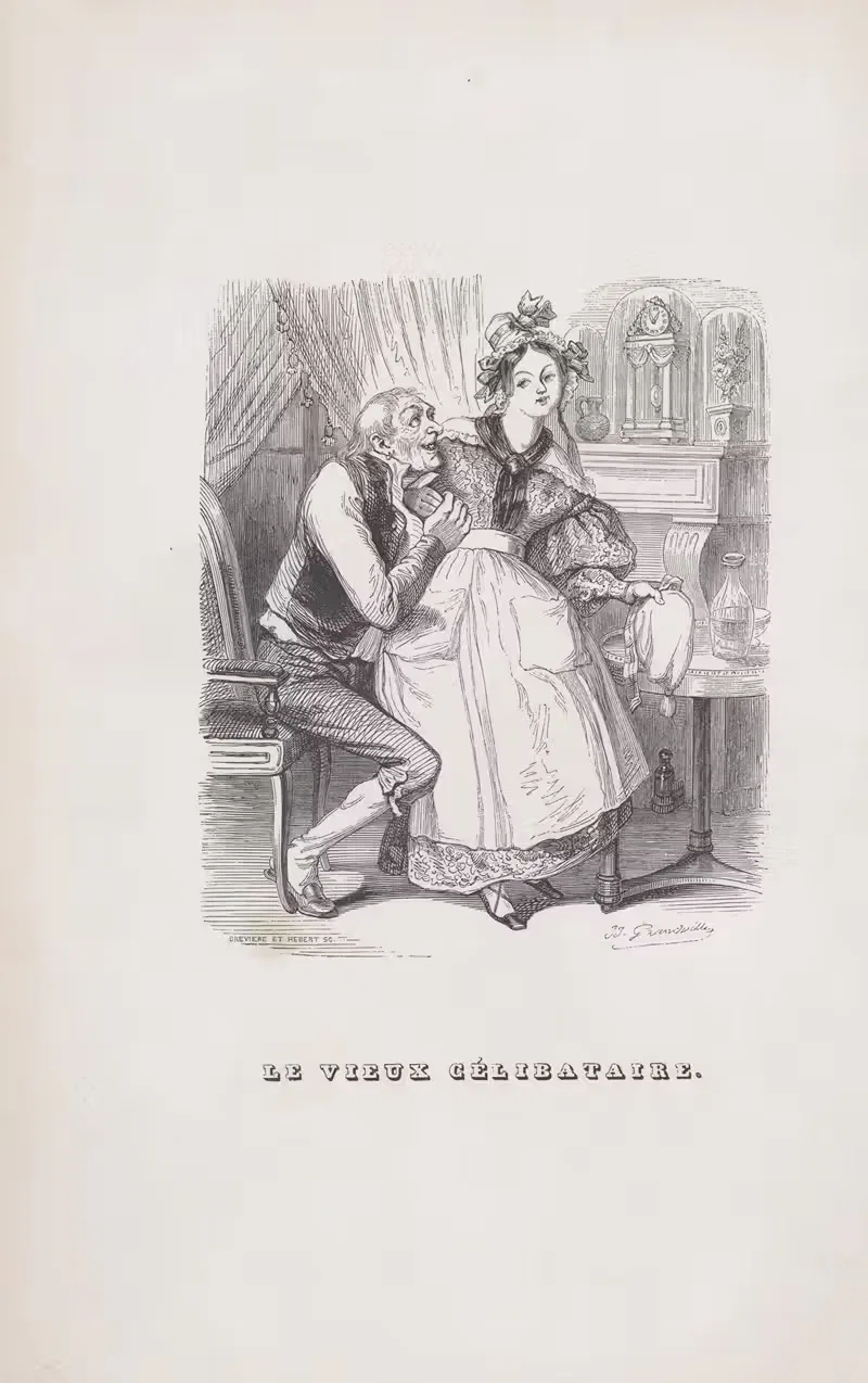 Старый холостяк by Ж. Ж. Гранвиль, 1836 — digital art print download
