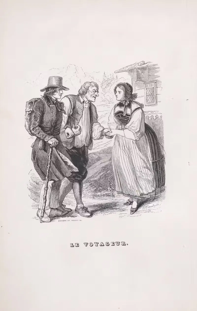 Путешественник by Ж. Ж. Гранвиль, 1836 — digital art print download