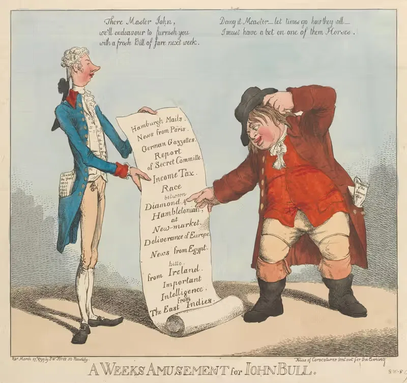 Развлечения на неделю для Джона Булла by Чарльз Анселл, 1799 — digital art print download