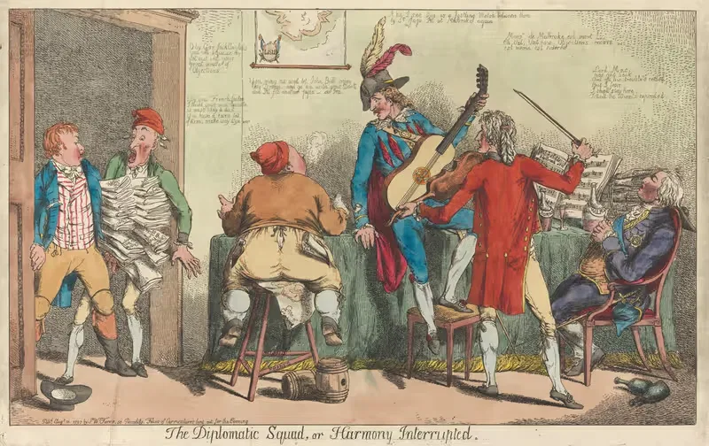 The Diplomatic Squad or Harmony Interrupted by Charles Ansell, 1797 — digital art print download