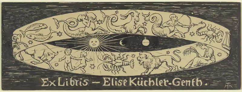 Экслибрис Элизы Кюхлер-Гент by Ханс Тома, 1908 — digital art print download