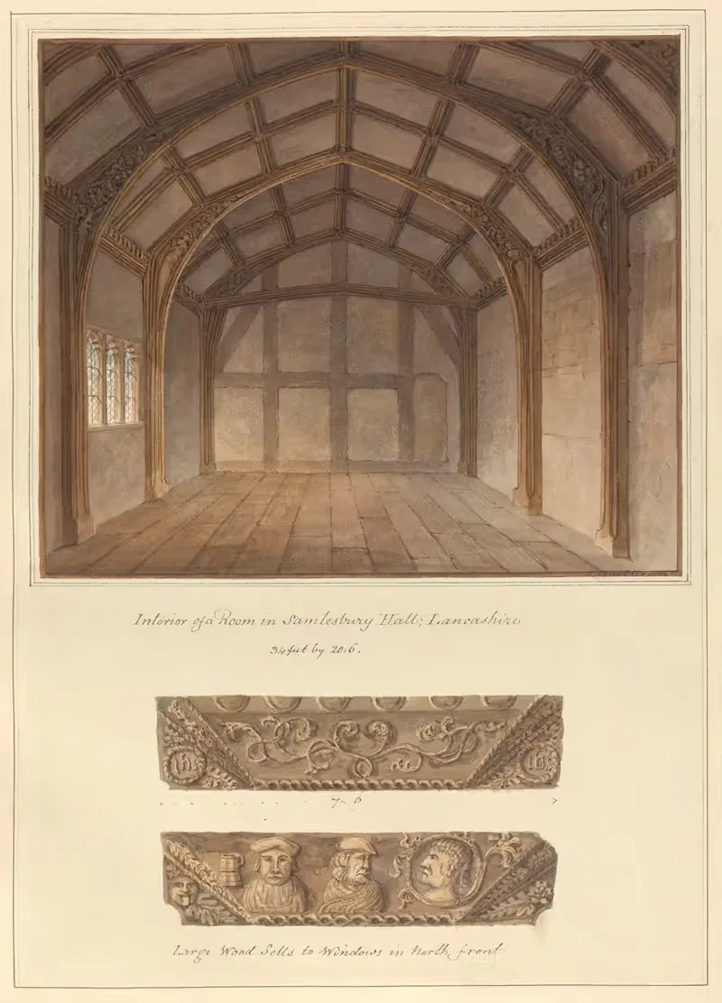 Interior of a Rom in Samlesbury Hall: Lancashire — John Buckler