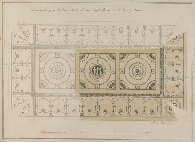 Headfort House, Ireland: Eating Parlor Ceiling — Robert Adam