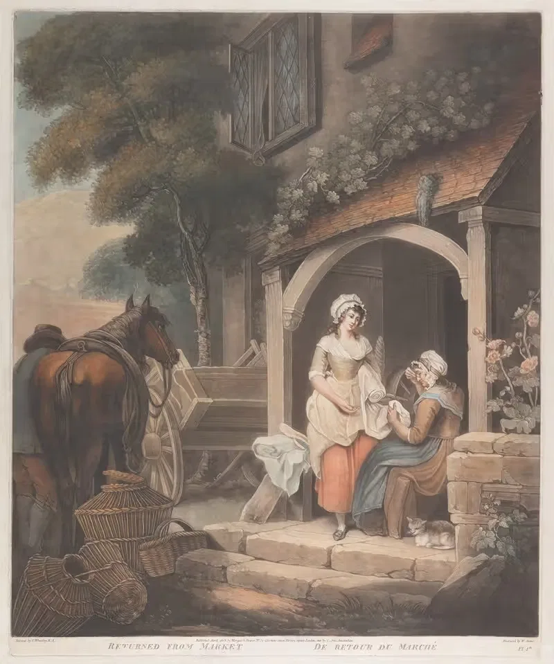 Вернулся с рынка (после Фрэнсиса Уитли) by Уильям Т. Эннис, 1803 — digital art print download
