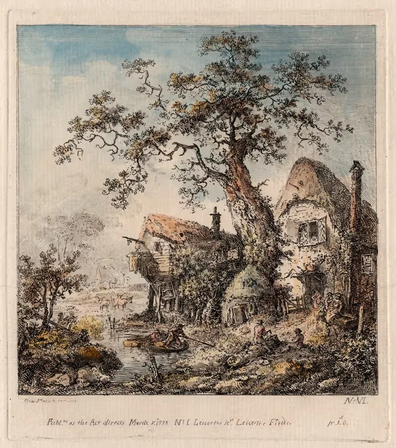 Сельская сцена с коттеджем by Элиас Мартин, 1778 — digital art print download