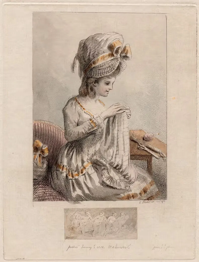 Молодая женщина шьет by Элиас Мартин, 1778 — digital art print download