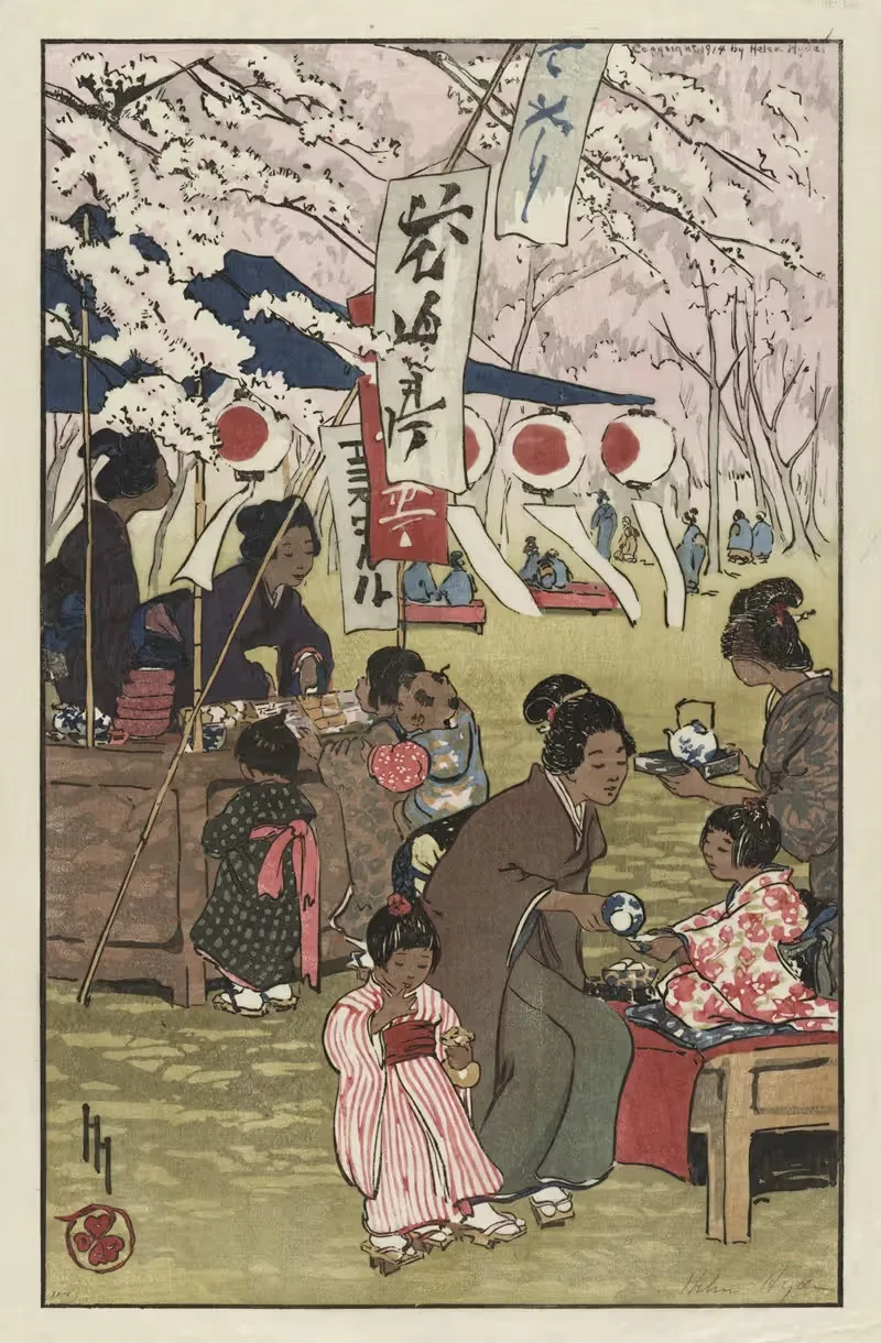 Цветение в Токио by Хелен Хайд, c1914 — digital art print download
