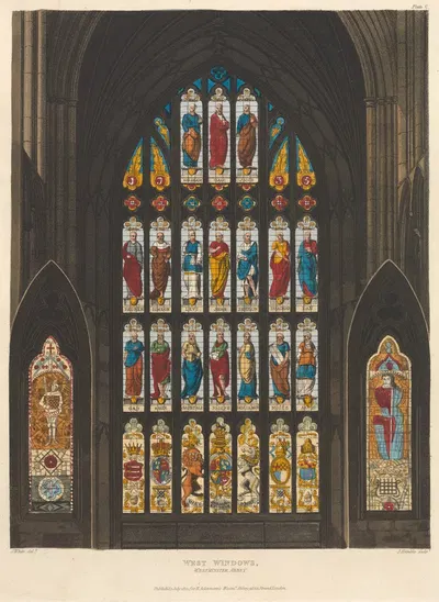 Западные окна, Вестминстерское аббатство by Дж. Р. Хэмбл, 1812 — digital art print download