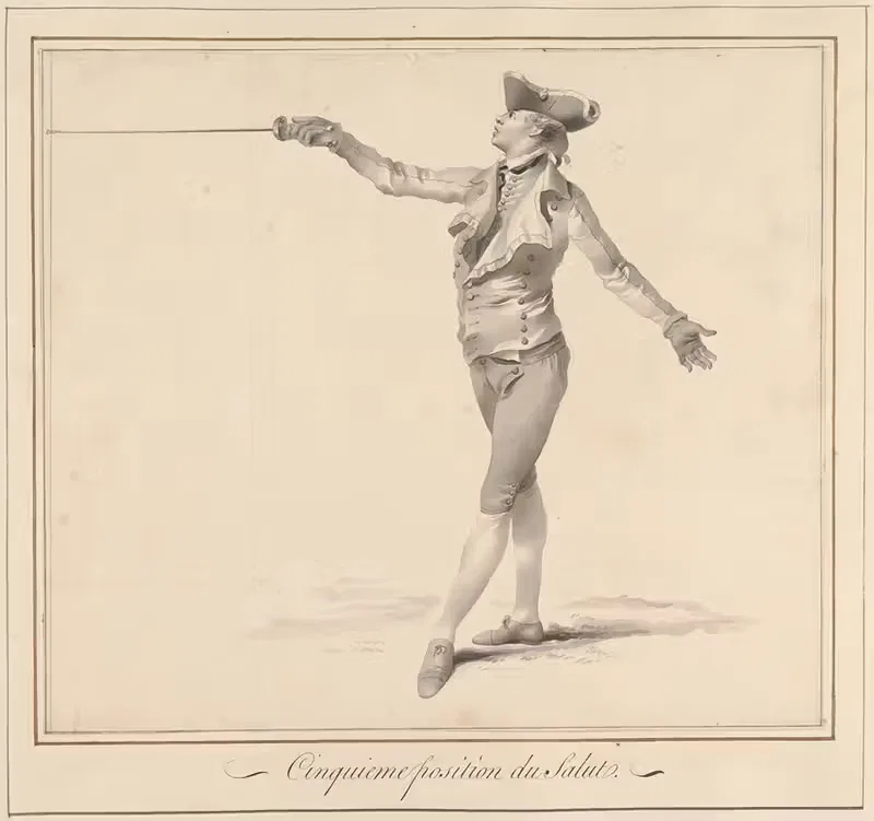 Cinquieme Position du Salut by James Gwin, 1763 — digital art print download