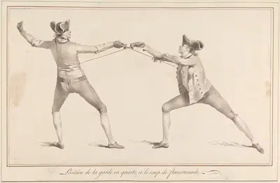 Позиция гвардии в квартете и удар фланкировки by Джеймс Гвин, 1763 — digital art print download