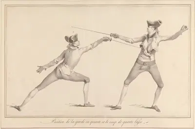 Позиция охраны в квартете и удар квартета низким by Джеймс Гвин, 1763 — digital art print download