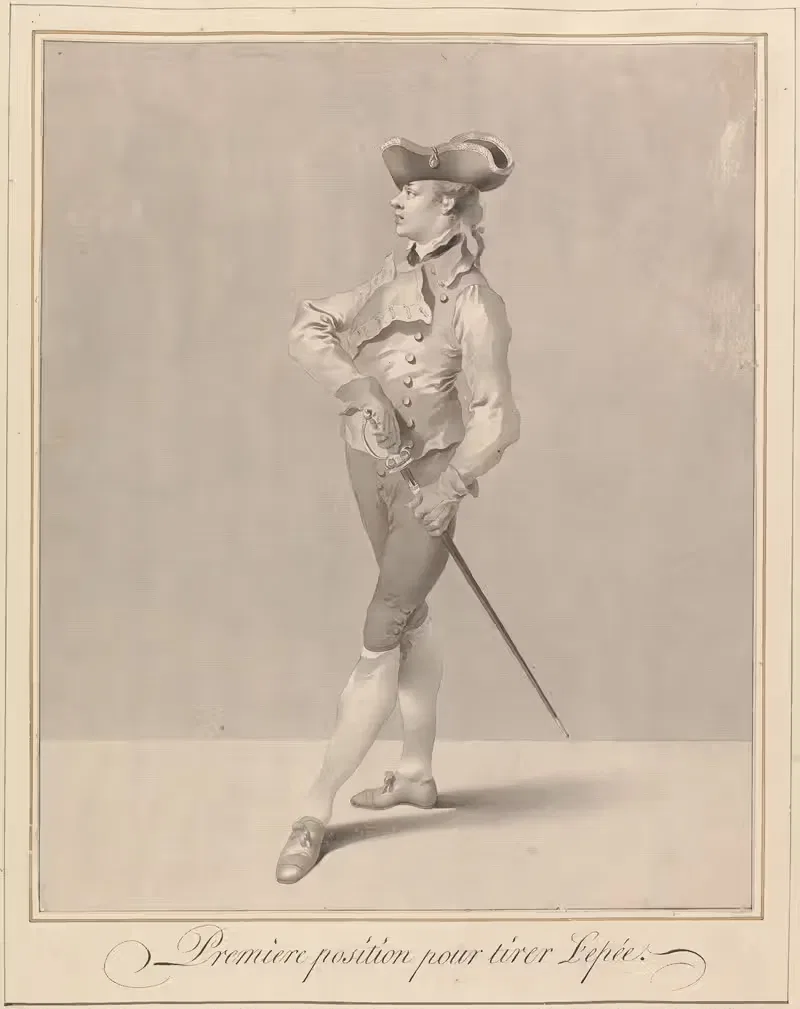 Первая позиция для вытаскивания меча by Джеймс Гвин, 1763 — digital art print download