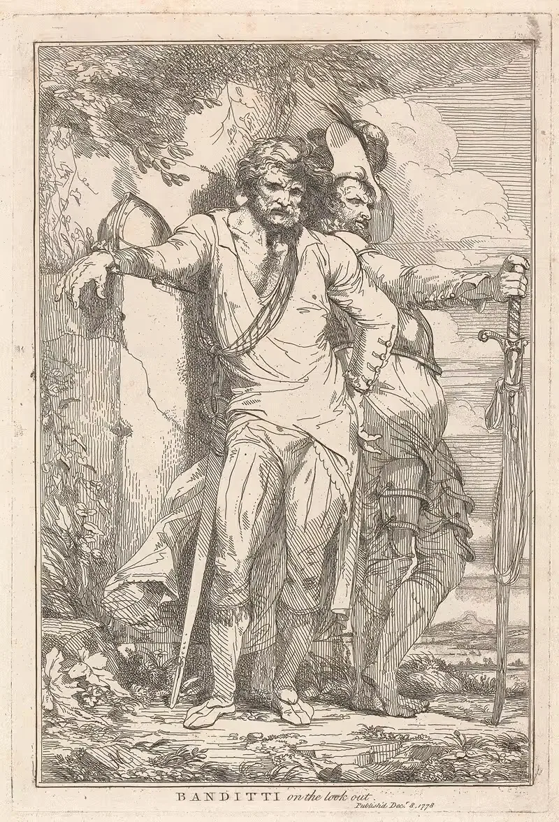Banditti on the lookout — John Hamilton Mortimer