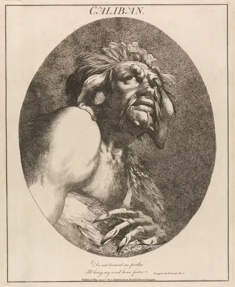 Caliban, from The Tempest by John Hamilton Mortimer, 1775 — digital art print download