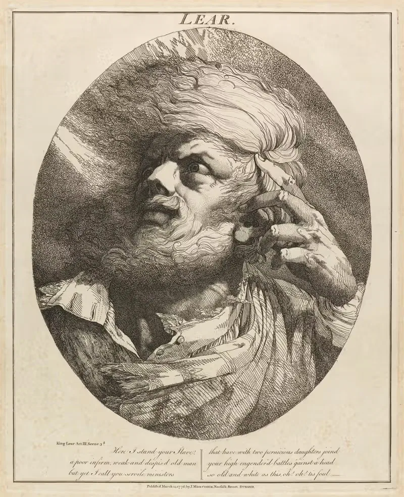 Лир, из Короля Лира, Акт III, Сцена ii by Джон Гамильтон Мортимер, 1776 — digital art print download