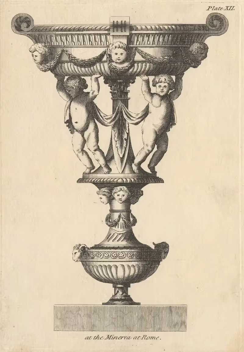 У Минервы в Риме. by Плачидо Колумбани, 1801 — digital art print download