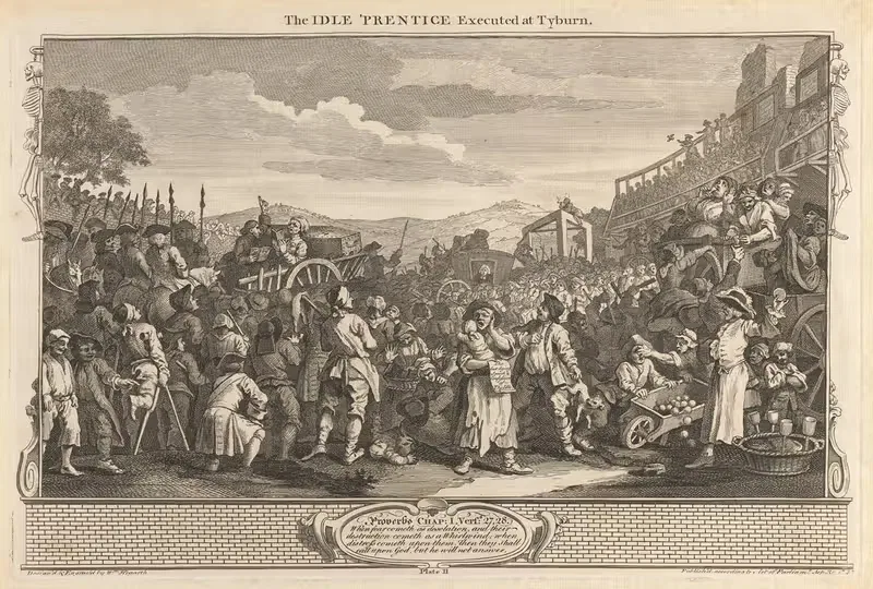 Плита 11, Безработный 'Ученик', казненный в Тайберне by Уильям Хогарт, 1747 — digital art print download