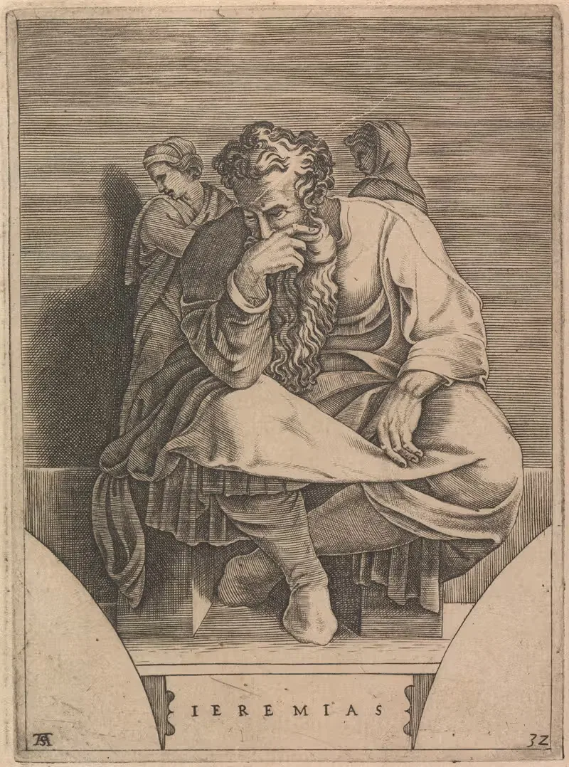 The Prophet Jeremiah by Adamo Scultori, 1550-1585 — digital art print download